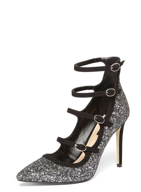 Pewter Glitter 'Bella' Court Shoes